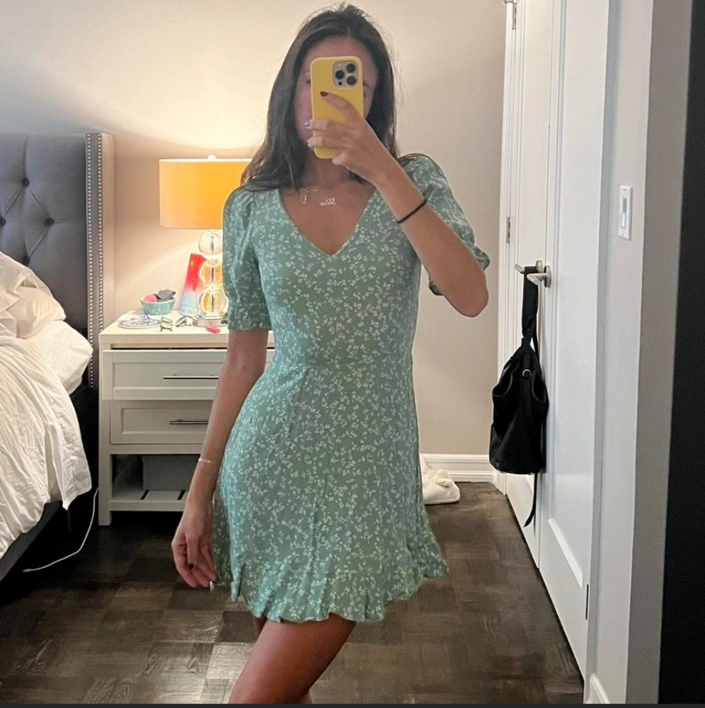 & Other Stories V-Neck Floral Mini Summer Dress